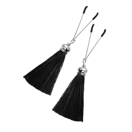 Зажимы на соски «Вилки» с кисточками из шелка